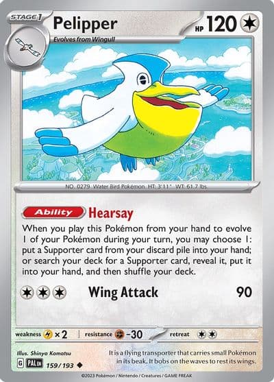 Pelipper SV02: Paldea Evolved Pokemon card