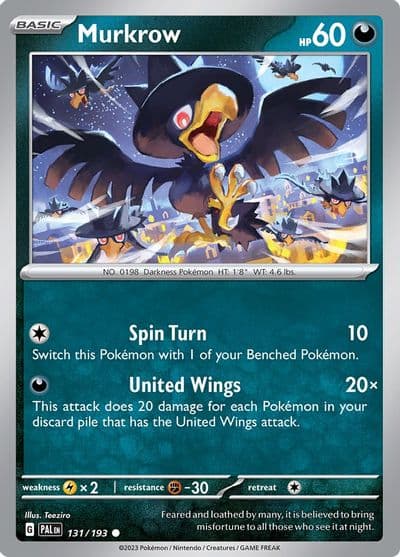 Murkrow SV02: Paldea Evolved Pokemon card