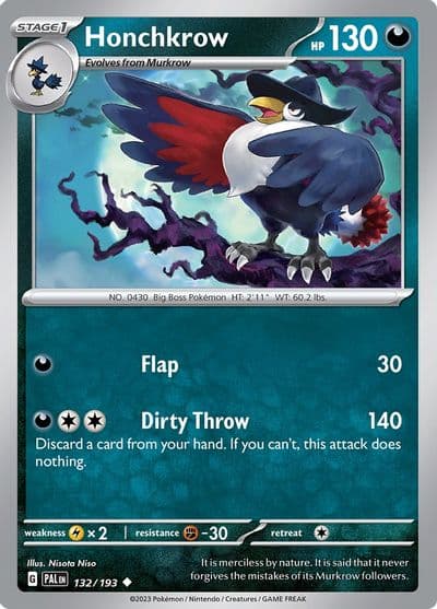 Honchkrow SV02: Paldea Evolved Pokemon card