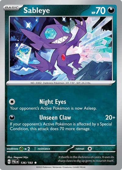 Sableye SV02: Paldea Evolved Pokemon card