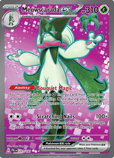 Meowscarada ex SV02: Paldea Evolved Pokemon card