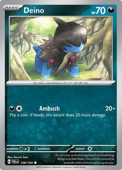 Deino SV02: Paldea Evolved Pokemon card