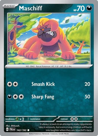 Maschiff SV02: Paldea Evolved Pokemon card