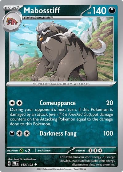 Mabosstiff SV02: Paldea Evolved Pokemon card