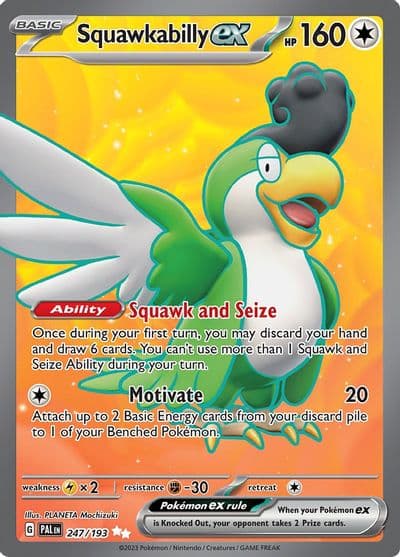 Squawkabilly ex SV02: Paldea Evolved Pokemon card