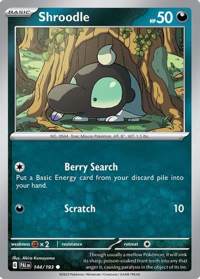 Shroodle SV02: Paldea Evolved Pokemon card