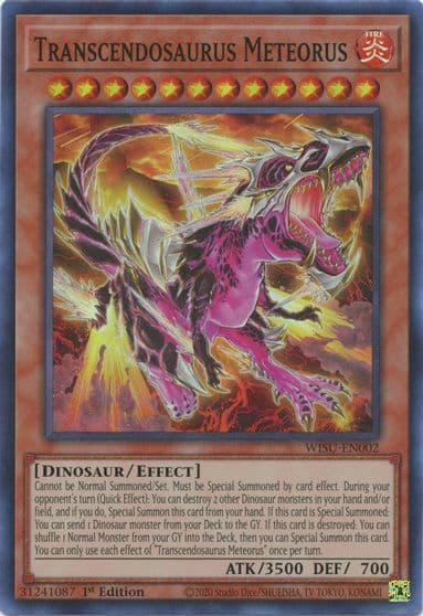 Transcendosaurus Meteorus Wild Survivors Yu-Gi-Oh! card