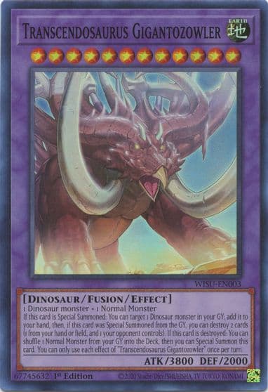 Transcendosaurus Gigantozowler Wild Survivors Yu-Gi-Oh! card