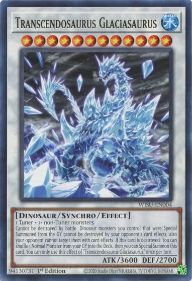 Transcendosaurus Glaciasaurus Wild Survivors Yu-Gi-Oh! card