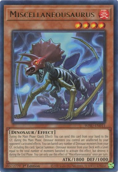 Miscellaneousaurus Wild Survivors Yu-Gi-Oh! card