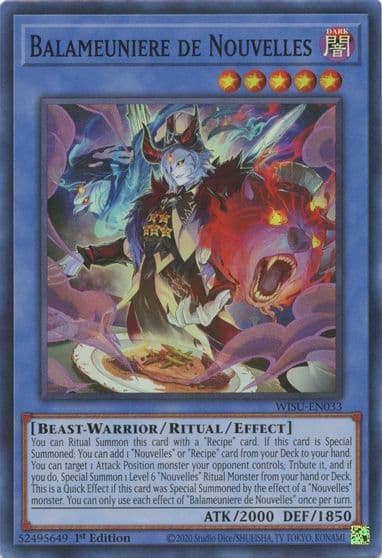 Balameuniere de Nouvelles Wild Survivors Yu-Gi-Oh! card