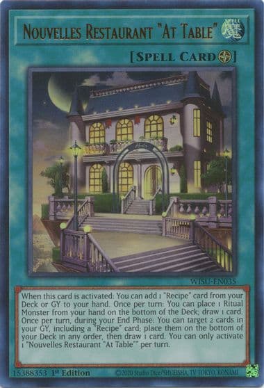 Nouvelles Restaurant At Table Wild Survivors Yu-Gi-Oh! card