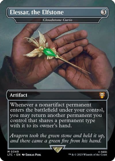 Elessar the Elfstone Cloudstone Curio Borderless Commander: The Lord of the Rings: Tales of Middle-earth Magic card