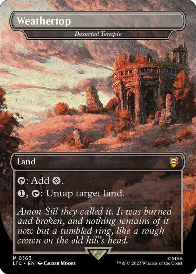 Weathertop Deserted Temple Borderless Commander: The Lord of the Rings: Tales of Middle-earth Magic card
