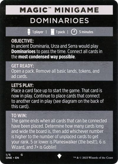 Magic Minigame Dominarioes Phyrexia: All Will Be One Magic card