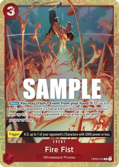 Fire Fist Alternate Art Pillars of Strength One Piece card