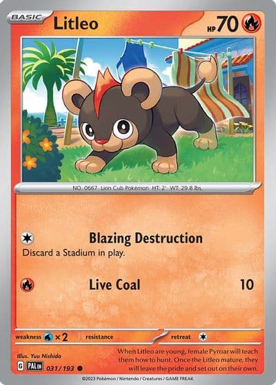 Litleo SV02: Paldea Evolved Pokemon card