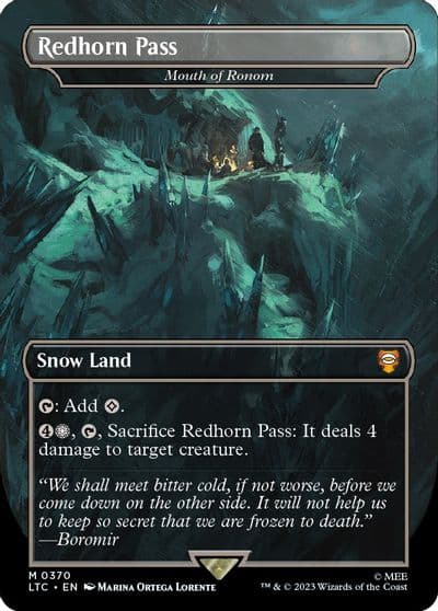 Redhorn Pass Mouth of Ronom Borderless Commander: The Lord of the Rings: Tales of Middle-earth Magic card