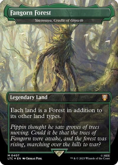 Fangorn Forest Yavimaya Cradle of Growth Borderless Surge Foil Commander: The Lord of the Rings: Tales of Middle-earth Magic card