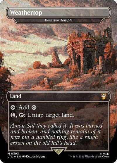 Weathertop Deserted Temple Borderless Surge Foil Commander: The Lord of the Rings: Tales of Middle-earth Magic card