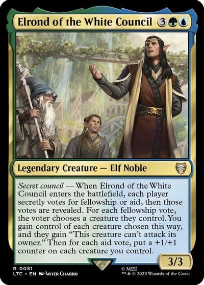 Elrond of the White Council Commander: The Lord of the Rings: Tales of Middle-earth Magic card