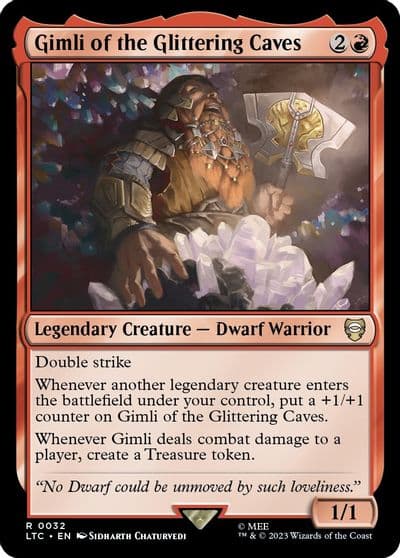 Gimli of the Glittering Caves Commander: The Lord of the Rings: Tales of Middle-earth Magic card