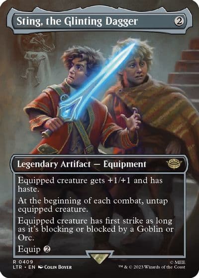 Sting the Glinting Dagger Borderless Universes Beyond: The Lord of the Rings: Tales of Middle-earth Magic card
