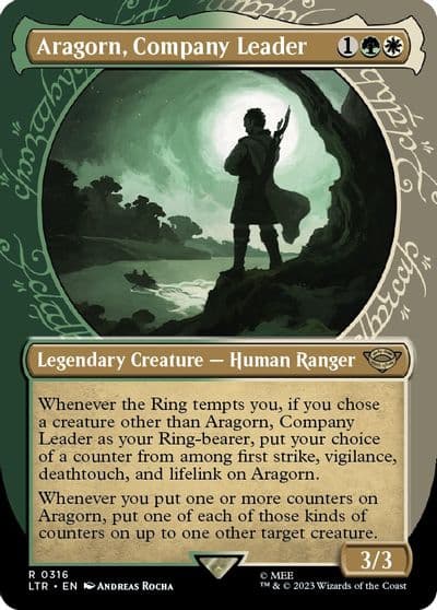 Aragorn Company Leader Showcase Universes Beyond: The Lord of the Rings: Tales of Middle-earth Magic card