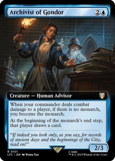 Archivist of Gondor Extended Art Commander: The Lord of the Rings: Tales of Middle-earth Magic card