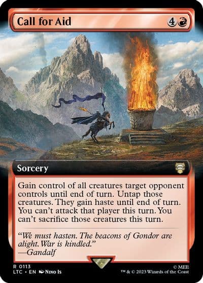 Call for Aid Extended Art Commander: The Lord of the Rings: Tales of Middle-earth Magic card