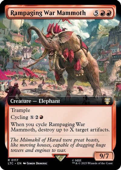 Rampaging War Mammoth Extended Art Commander: The Lord of the Rings: Tales of Middle-earth Magic card