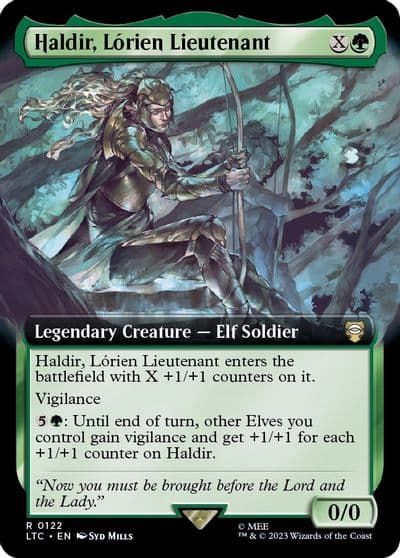 Haldir Lorien Lieutenant Extended Art Commander: The Lord of the Rings: Tales of Middle-earth Magic card