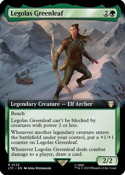 Legolas Greenleaf Extended Art Commander: The Lord of the Rings: Tales of Middle-earth Magic card