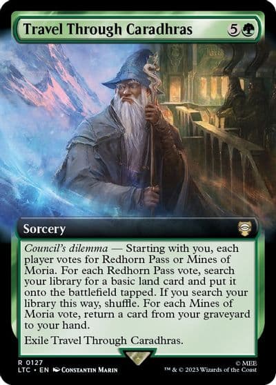 Travel Through Caradhras Extended Art Commander: The Lord of the Rings: Tales of Middle-earth Magic card