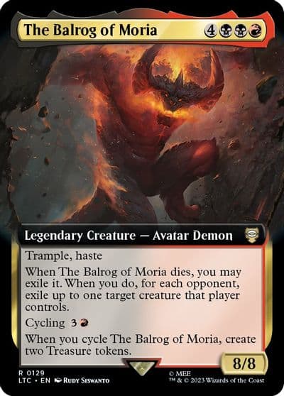 The Balrog of Moria Extended Art Commander: The Lord of the Rings: Tales of Middle-earth Magic card