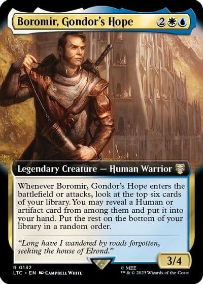 Boromir Gondors Hope Extended Art Commander: The Lord of the Rings: Tales of Middle-earth Magic card