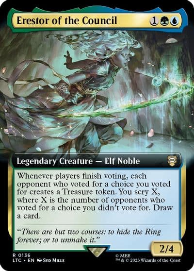 Erestor of the Council Extended Art Commander: The Lord of the Rings: Tales of Middle-earth Magic card