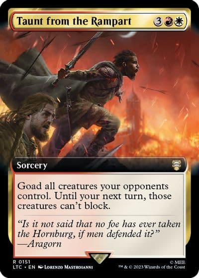 Taunt from the Rampart Extended Art Commander: The Lord of the Rings: Tales of Middle-earth Magic card