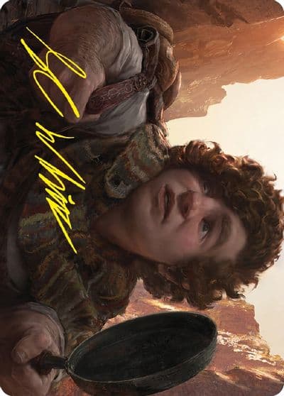Sam Loyal Attendant Art Card Gold Stamped Signature Art Series: Universes Beyond: The Lord of the Rings: Tales of Middle-earth Magic card