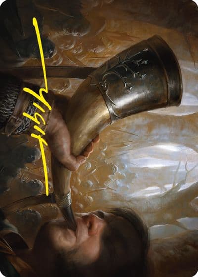 Horn of Gondor Art Card Gold Stamped Signature Art Series: Universes Beyond: The Lord of the Rings: Tales of Middle-earth Magic card