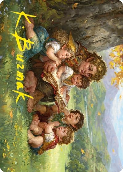 Samwise Gamgee Art Card 19 81 Gold Stamped Signature Art Series: Universes Beyond: The Lord of the Rings: Tales of Middle-earth Magic card