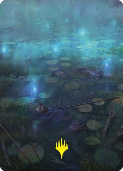 The Dead Marshes Art Card Gold Stamped Signature Art Series: Universes Beyond: The Lord of the Rings: Tales of Middle-earth Magic card