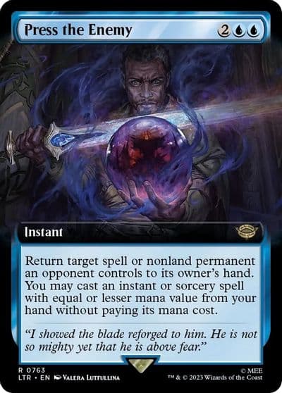 Press the Enemy Extended Art Surge Foil Universes Beyond: The Lord of the Rings: Tales of Middle-earth Magic card
