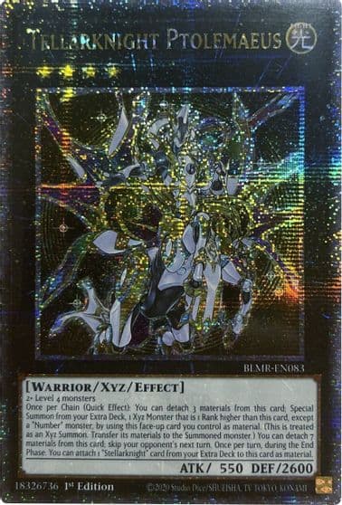 Tellarknight Ptolemaeus Quarter Century Secret Rare Battles of Legend: Monstrous Revenge Yu-Gi-Oh! card