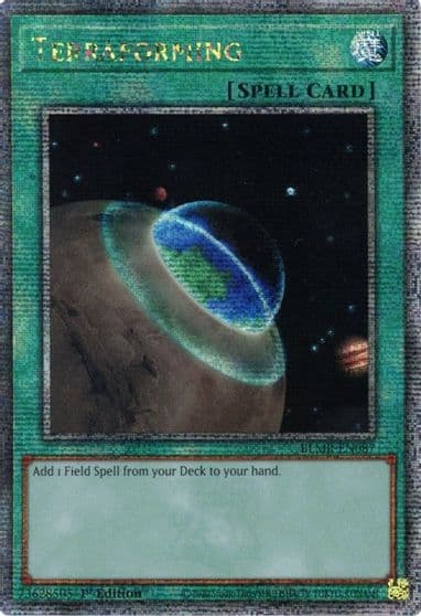 Terraforming Quarter Century Secret Rare Battles of Legend: Monstrous Revenge Yu-Gi-Oh! card