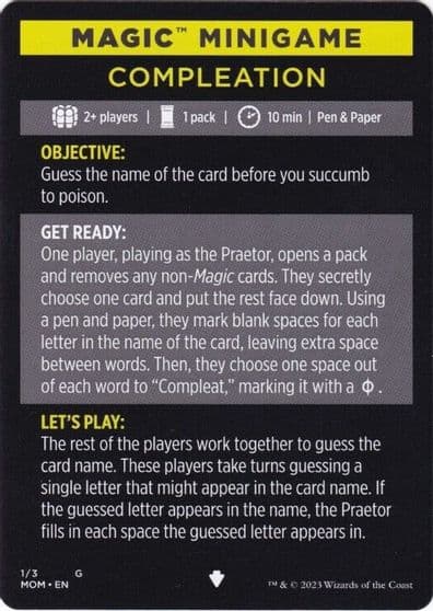 Magic Minigame Compleation March of the Machine Magic card