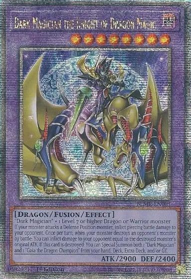 Dark Magician the Knight of Dragon Magic Quarter Century Secret Rare Battles of Legend: Monstrous Revenge Yu-Gi-Oh! card