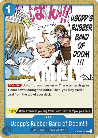 Usopps Rubber Band of Doom Pillars of Strength Pre-Release Cards One Piece card