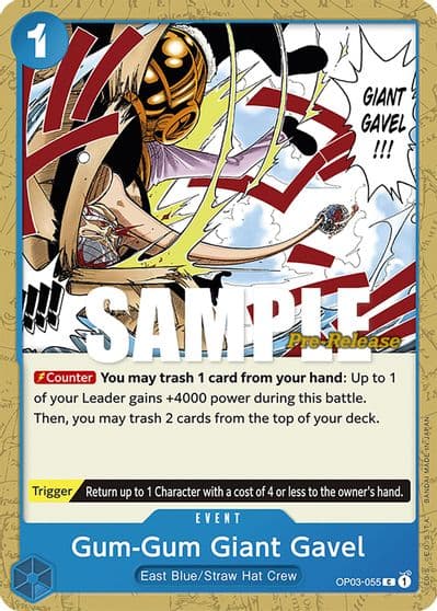 Gum Gum Giant Gavel Pillars of Strength Pre-Release Cards One Piece card