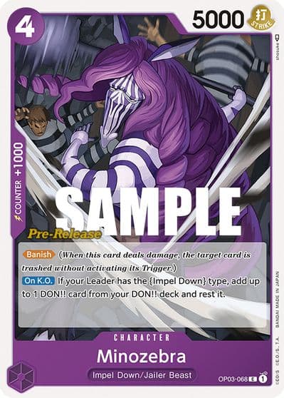 Minozebra Pillars of Strength Pre-Release Cards One Piece card